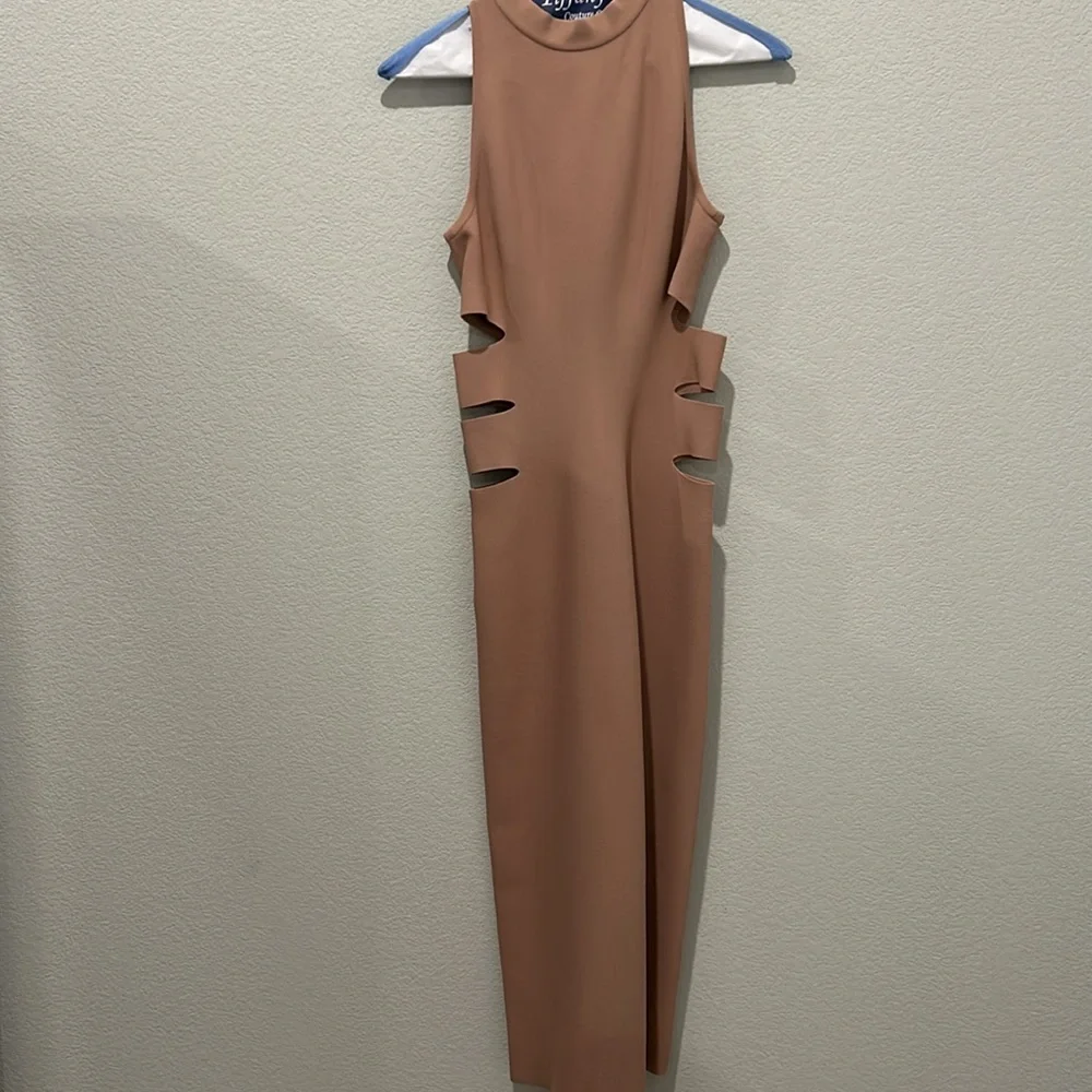 WOMENS ALAÏA CUT OUT MIDI DRESS - Picture 5 of 8